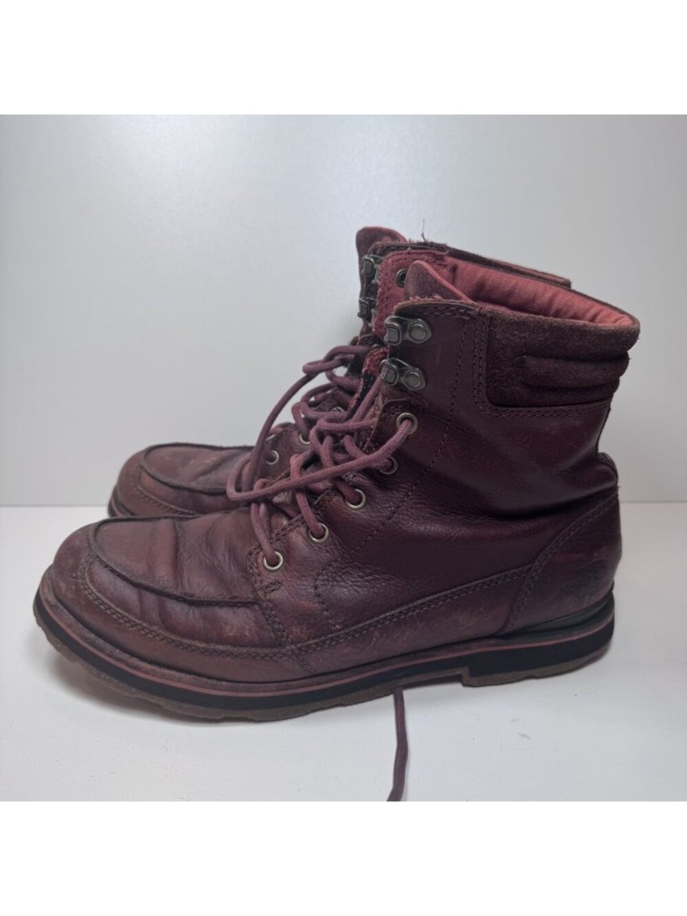The North Face Bridgeton Moc Toe Boot Men's 11 Burgundy Leather Insulated Outdoo